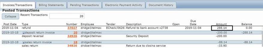 Transaction List