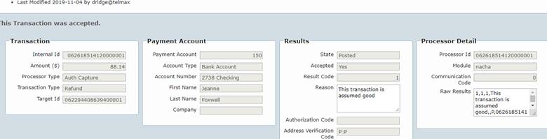 Electronic Refund